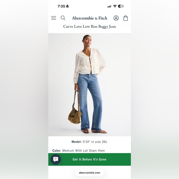 Abercrombie & Fitch Baggy Curve Love Jeans - Picture 6 of 6